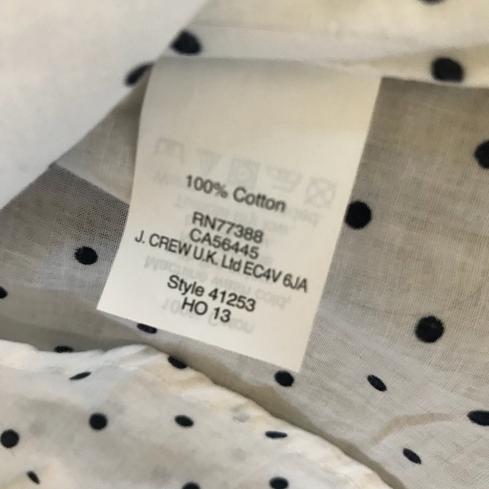 NWT J. Crew BRAND NEW Women’s  Polka Dot Blouse - Picture 7 of 7
